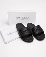 Original Jimmy Choo Logo Slides / Sandalen / Badeschuhe