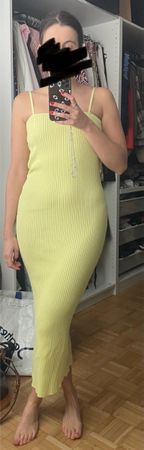 Zara chartreuse summer midi dress - Slim fit, size S