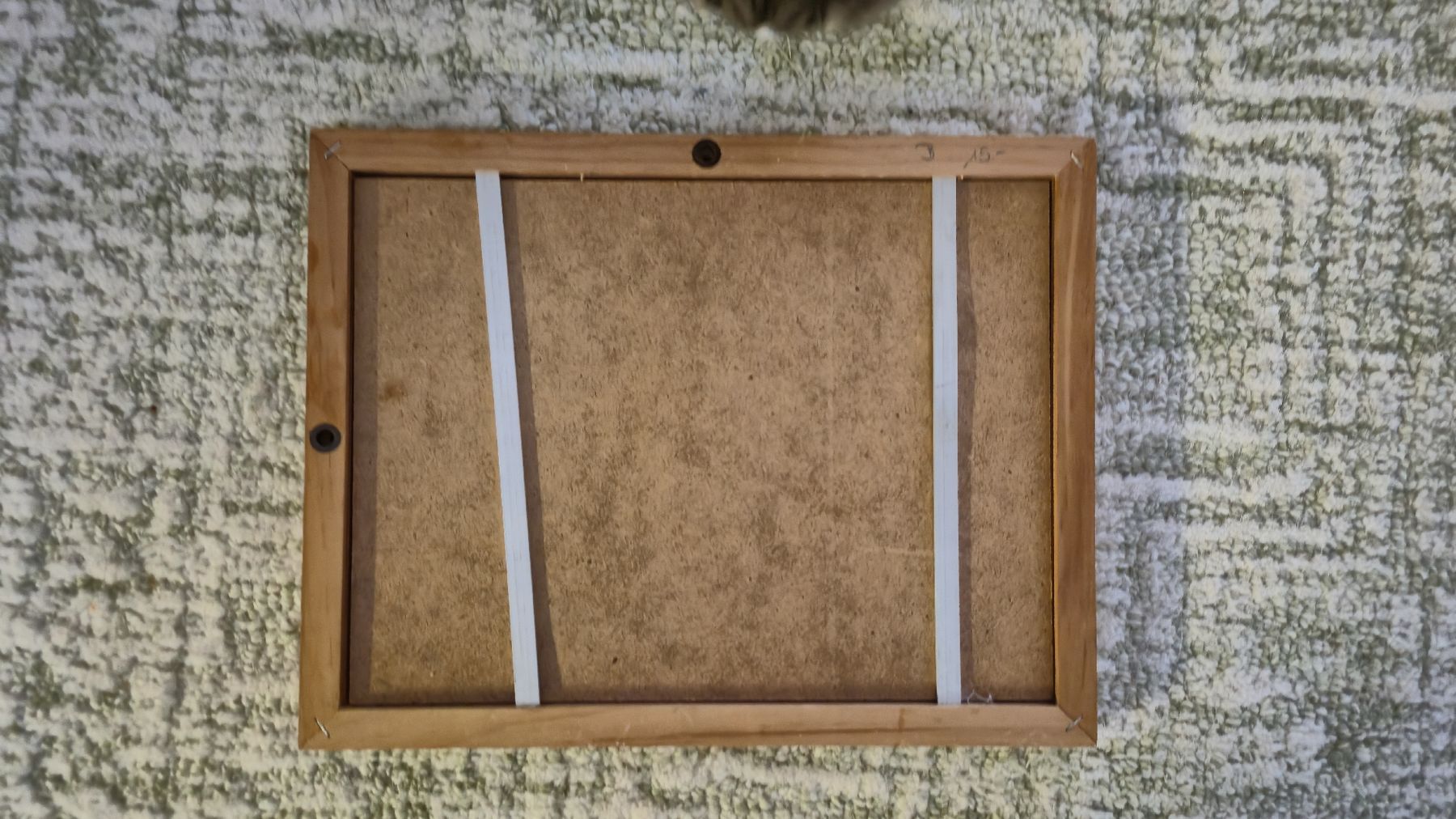 Tableaux: Aquarell-Bild Blatt mit Holzrahmen – D'occasion à Watt par sarahZH1995 1