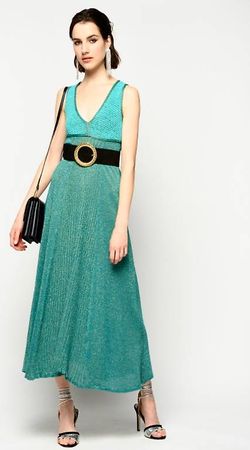 Abito lungo Pinko in maglia e fibre Lurex