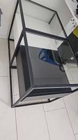 Beistelltisch in Schwarz/Weiss Metall, Glas, Holzwerkstoff