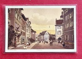 Altstätten - Postplatz belebt - 1916