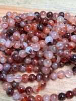 Strang echte red quarz Kugeln / stone beads 6 mm