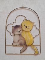 Süesses Fensterbild mit zwei Kätzchen, Deko für Sammler.