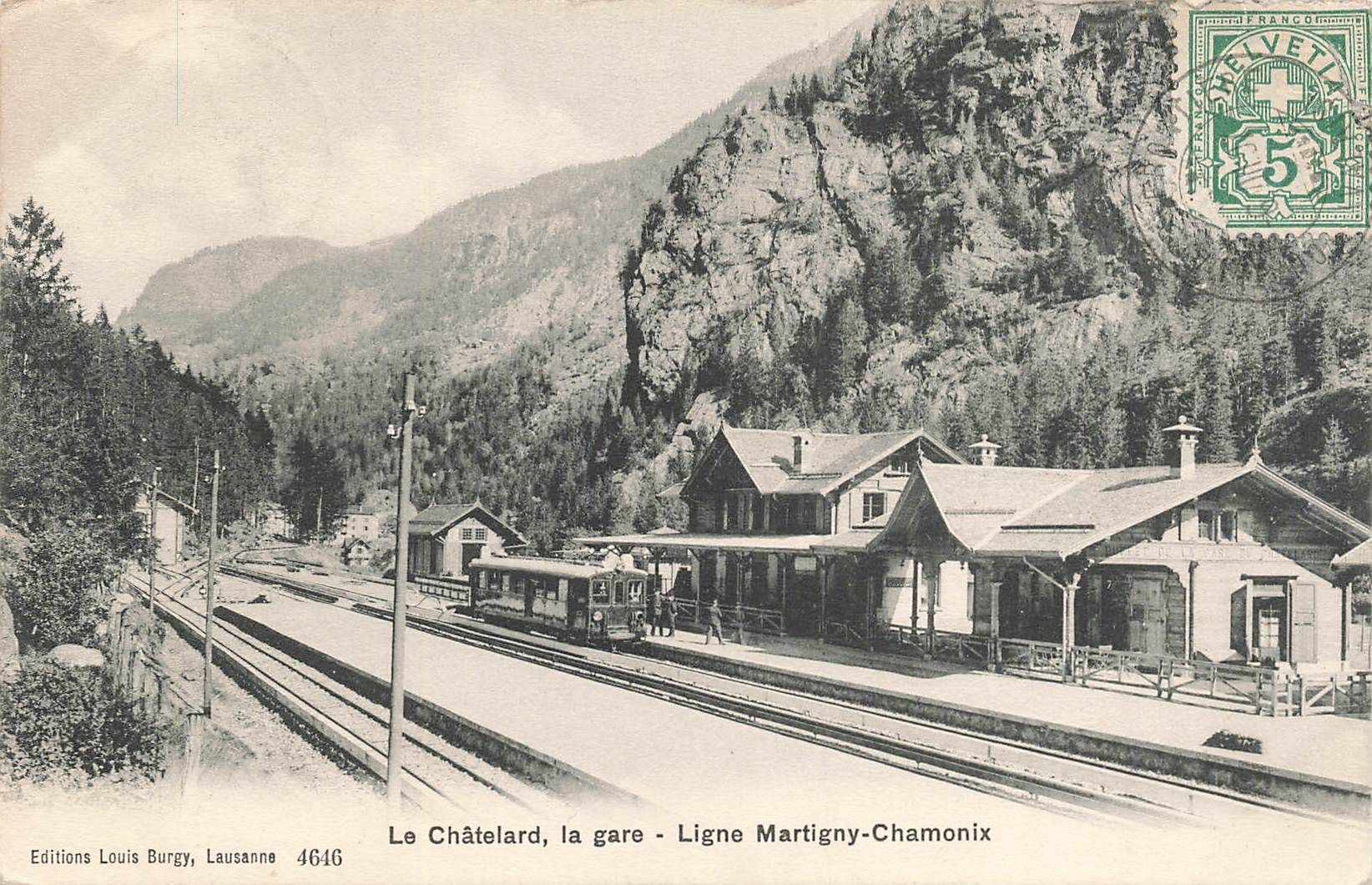 Ansichtskarten: Le chàtelard la gare ligne Martigny Chamonix Bahnhof – Gebraucht aus Biasca von Blenio71