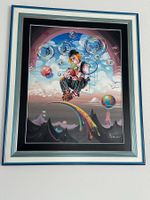 Gemälde Clown auf Regenbogen von Günter Sander 130x110cm