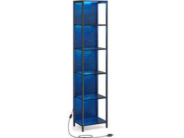 Bücherregal mit 6 Ebenen Standregal LED Beleuchtung FIORA