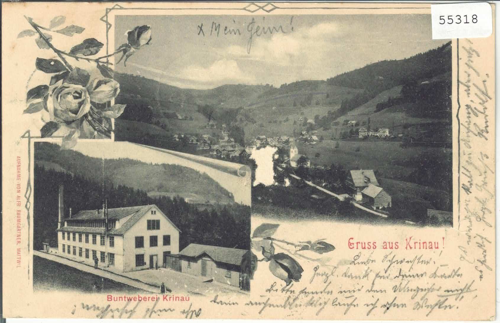 Ansichtskarten: Gruss aus Krinau - Buntweberei – Defekt aus Ettingen von Kartenplanet