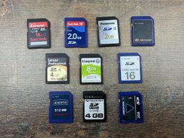 SD Speicherkarten SD card verschiedene Marken set Konvolut