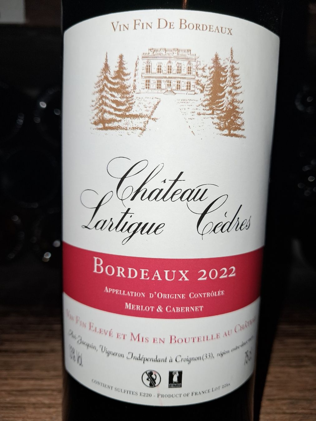 Vino: Château Lartigue Cèdres Bordeaux 2022 – Nuovo e nell'imballaggio originale da Le locle venduto da juliensaran 1
