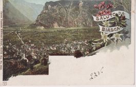AK Litho - Saluto da Biasca 1903