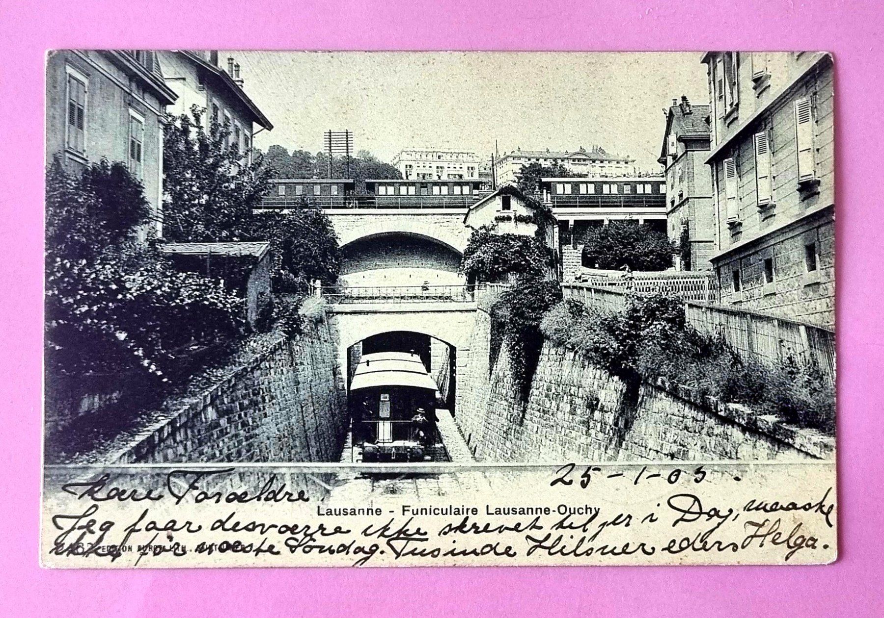 Ansichtskarten: Lausanne - Funiculaire Ouchy - Chemin de Fer - 1903 – Gebraucht aus Rothrist von RROENK