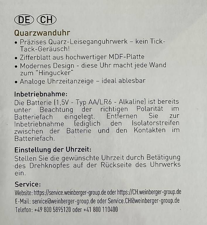 Orologi: Mebus Quarzwanduhr - NEU – Nuovo e nell'imballaggio originale da Einsiedeln venduto da UnicornFairy 2