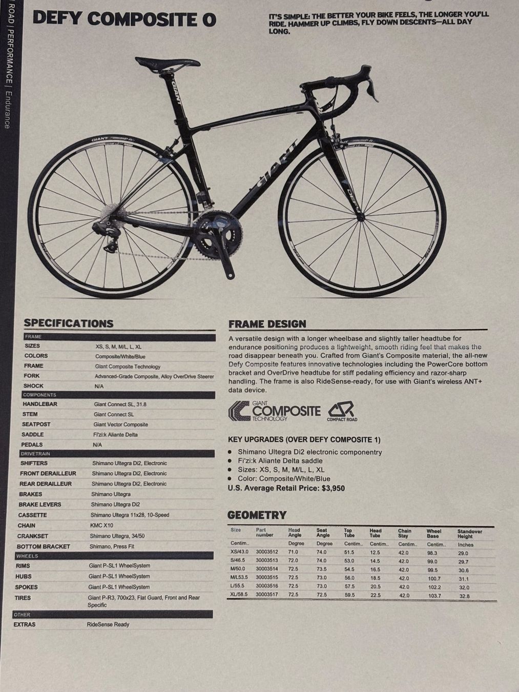 Giant Biciclette: Vélo de course GIANT DEFY Composite O – Usato da Yens venduto da Lucho04 5