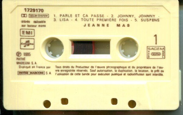 Musicassette: CASSETTE JEANNE MAS - CHANSONS - POP/ROCK – Usato da PORRENTRTUY venduto da RABAIS_SPORT 2