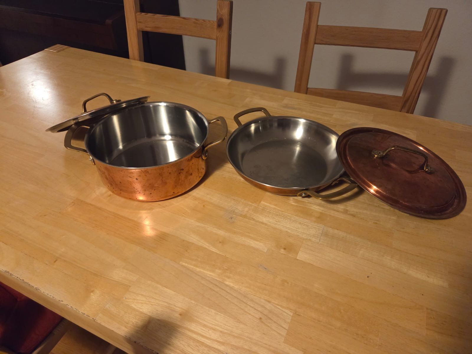Padelle: Kupfertopf und Pfanne mit Deckel gebraucht – Usato da Zürich venduto da luc_5nvt