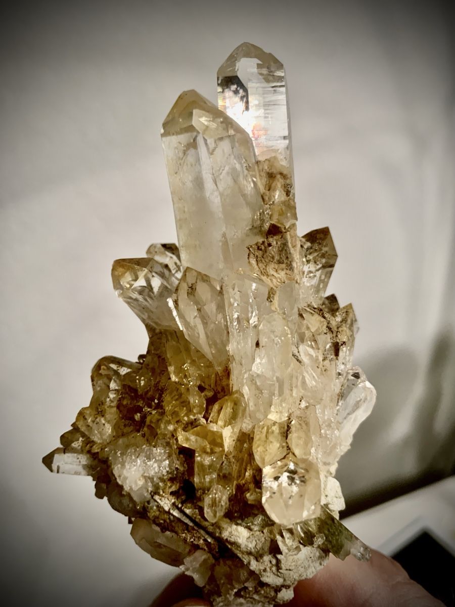 Minerali & Pietre curative: Bergkristall mit Limonit und Einschlüssen, Mathon, ca. 10cm – Nuovo e nell'imballaggio originale da Seeberg venduto da Mono1 1
