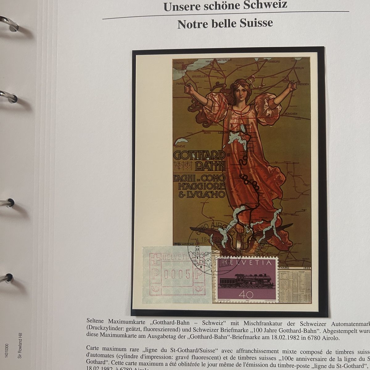 Tutti i francobolli:  Briefmarken/Karten Gotthard-Bahn Schweiz, Sammlung Philat – Usato da Laufen venduto da belleskulptur 2