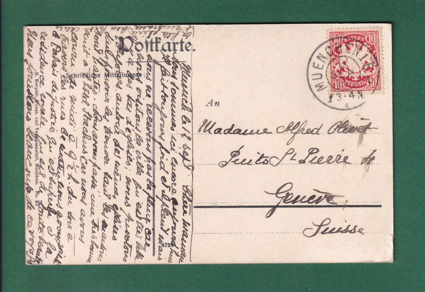 Cartoline postali: MÜNCHEN von der St. Matthäuskirche - 1906 // Eckbug // – Usato da Pully venduto da nicecards-shop 1