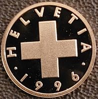 1 Rappen 1996 pp / aus Münzsatz  / in einer Münzkapsel