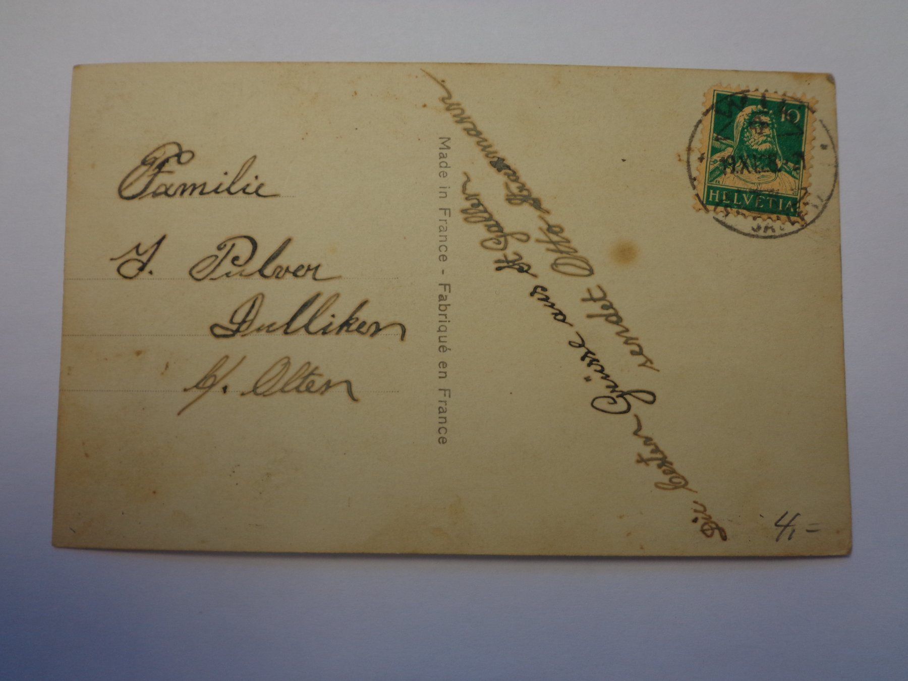 Ansichtskarten: Antike Postkarte Ansichtskarte "Mann" 1928 – Gebraucht aus Andeer von Baerenburger 1