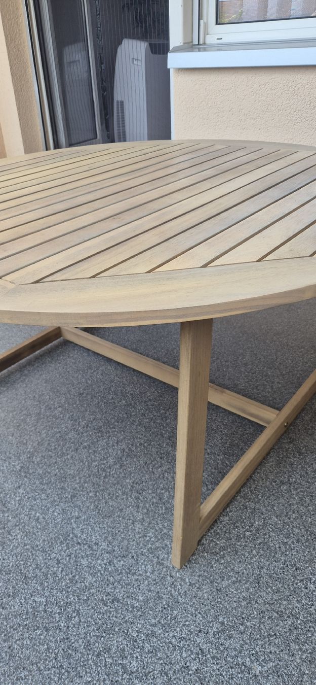 Tische: Runder Gartentisch Holz guter Zustand – Gebraucht aus Geroldswil von drg_qvr7 1