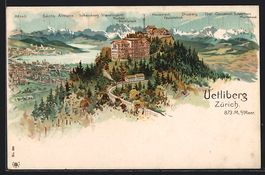 Litho Zürich, Uetliberg mit Blick zum H