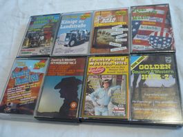 8x Musikkassetten - Country & Western Trucker Top Sammlung
