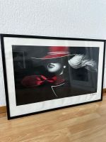 Bild Frau roter Hut B. Sahner gerahmt 95x65 Wandbild Modern