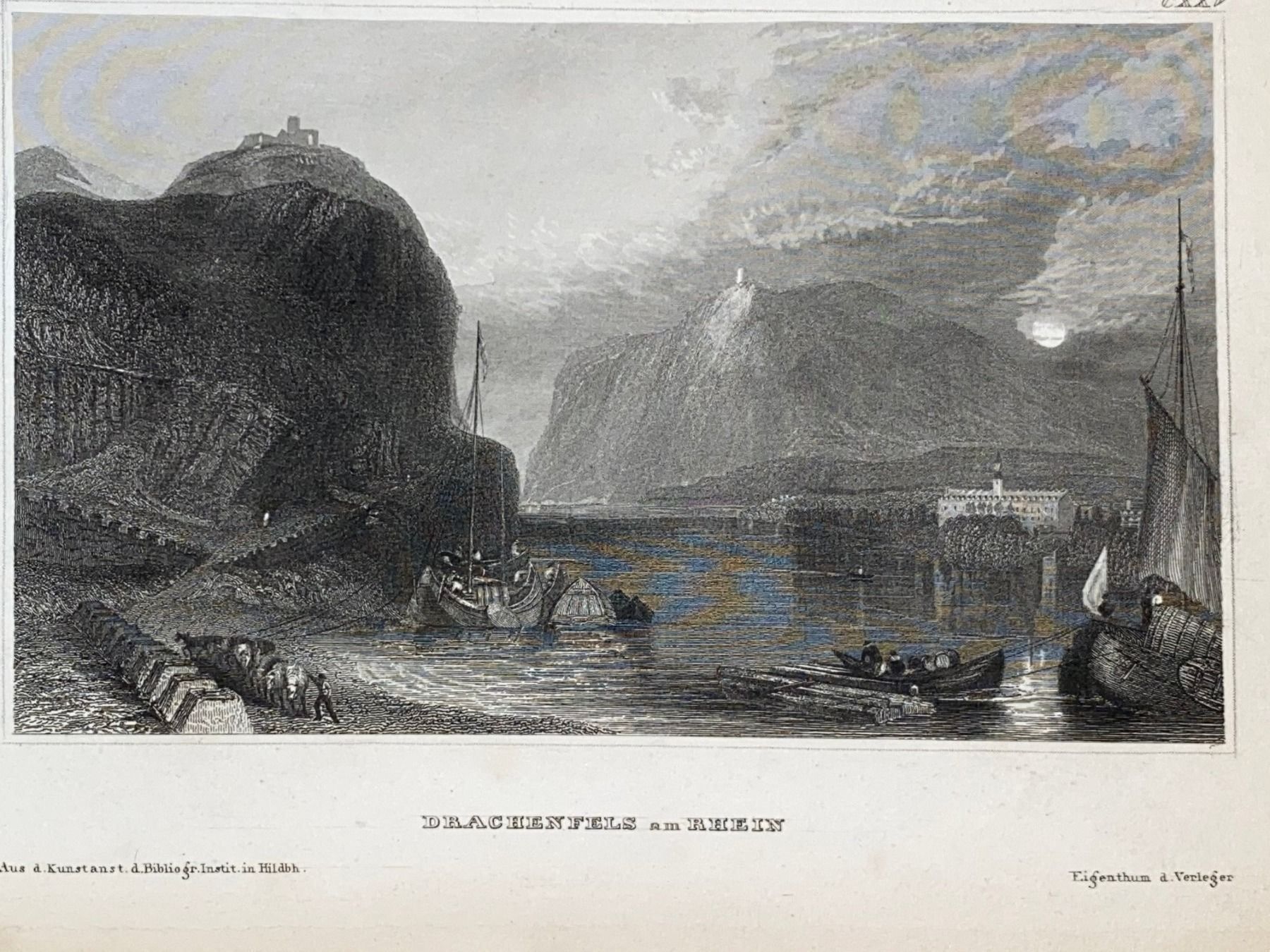 Stiche: Stich antik Drachenfels am Rhein – Gebraucht aus Vaduz von Unikate-Markt 1
