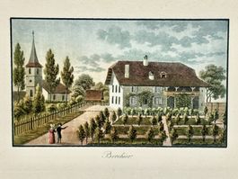Gravure sur papier "Bercher" par Jakob Samuel Weibel 1827