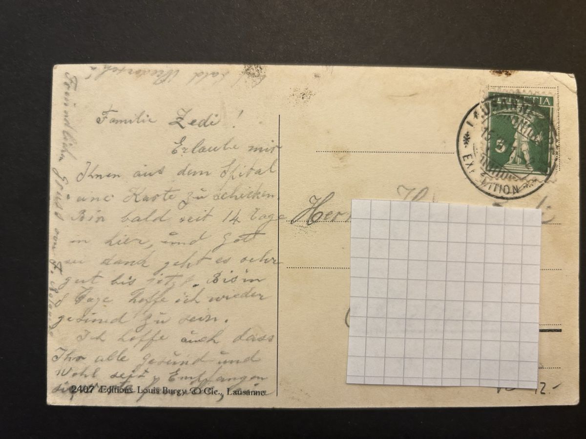Cartoline postali: Lausanne Spital 1911 – Usato da Fanas venduto da Alessio11 1