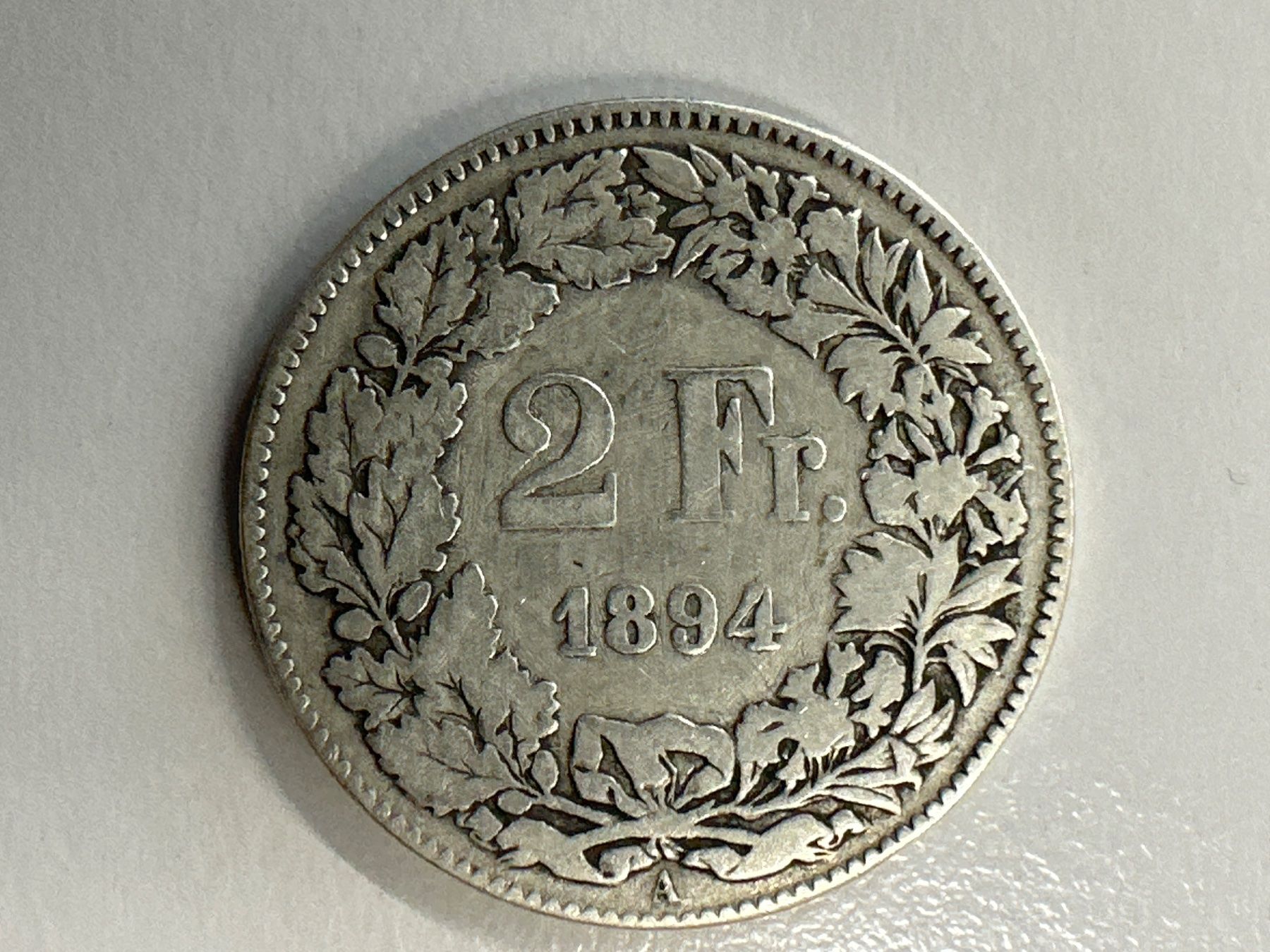 Tutti le monete: 2 Fr. Silber Schweiz 1894 -ss – Usato da Herisau venduto da herau