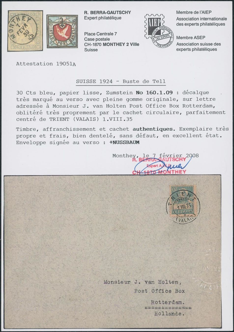Alle Briefmarken: 1935 - Tellbrustbild - Brief - Abart – Gebraucht aus Schindellegi von leecollect 2