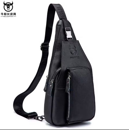 BULLCAPTAIN Mode Herren Leder Brusttaschen