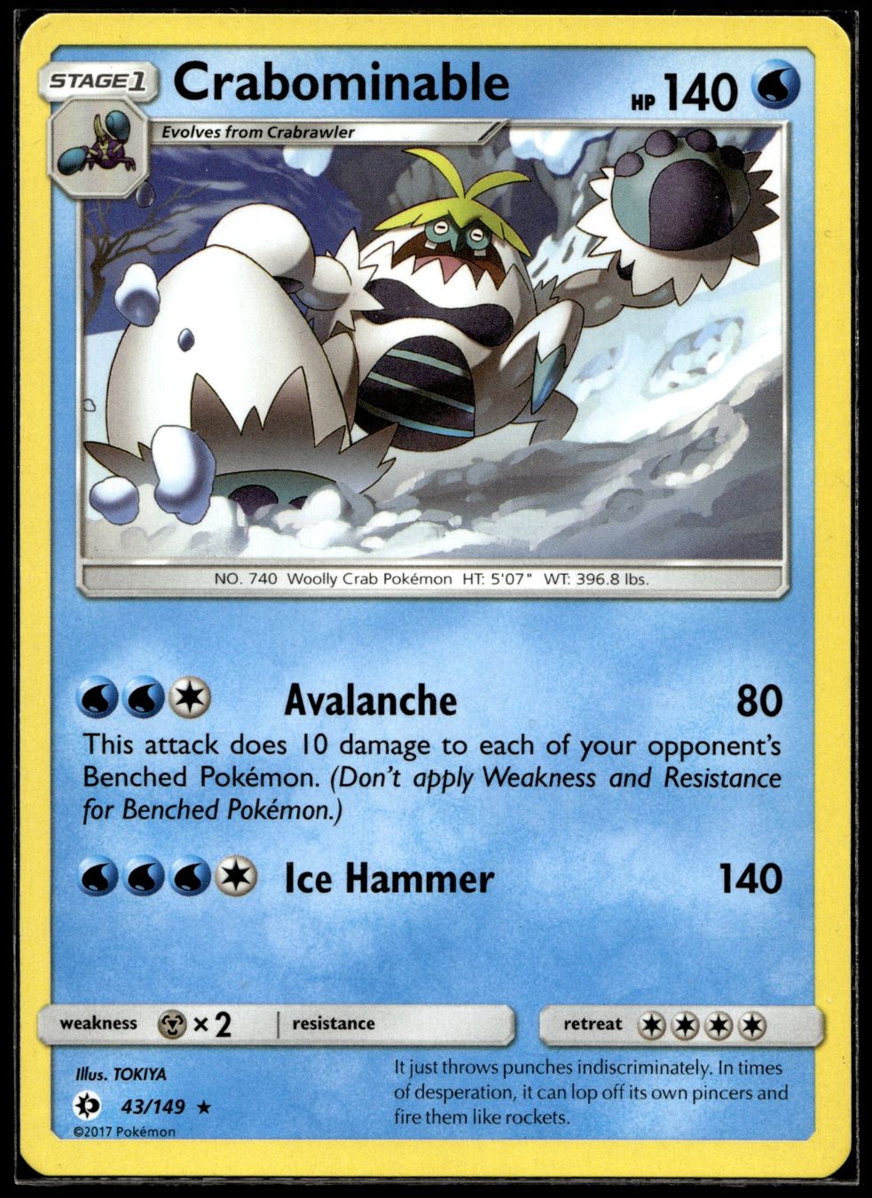 Pokémon Carte collezionabili: Crabominable (SUM EN 43/149) – Nuovo (secondo la descrizione) da Affoltern am Albis venduto da Chiesa_5