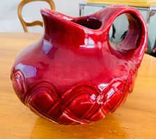 Rote Vintage Keramik Krug, Vase