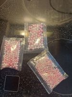 3x Päckli Perlen, Weiss & Rosa, Perlen-Mix Deko