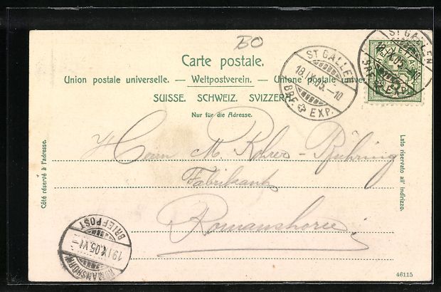 Cartes postales: AK St. Gallen, Blick auf die Cantine – D'occasion à Berlin par bartko-reher 1