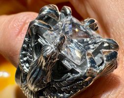 🦅 Adler-Ring aus Silber 925 mit Zirkonia - Princess-Schliff