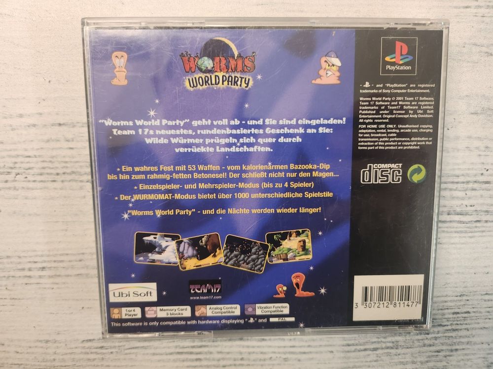 Sony Jeux: Worms World Party für Sony Playstation 1 Ps1 – D'occasion à Tuggen par Zweitechanceboutique 1