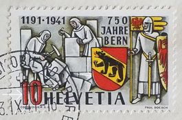 571) 253, 750 Jahr Bern Abart verschobener Rotdruck Lp
