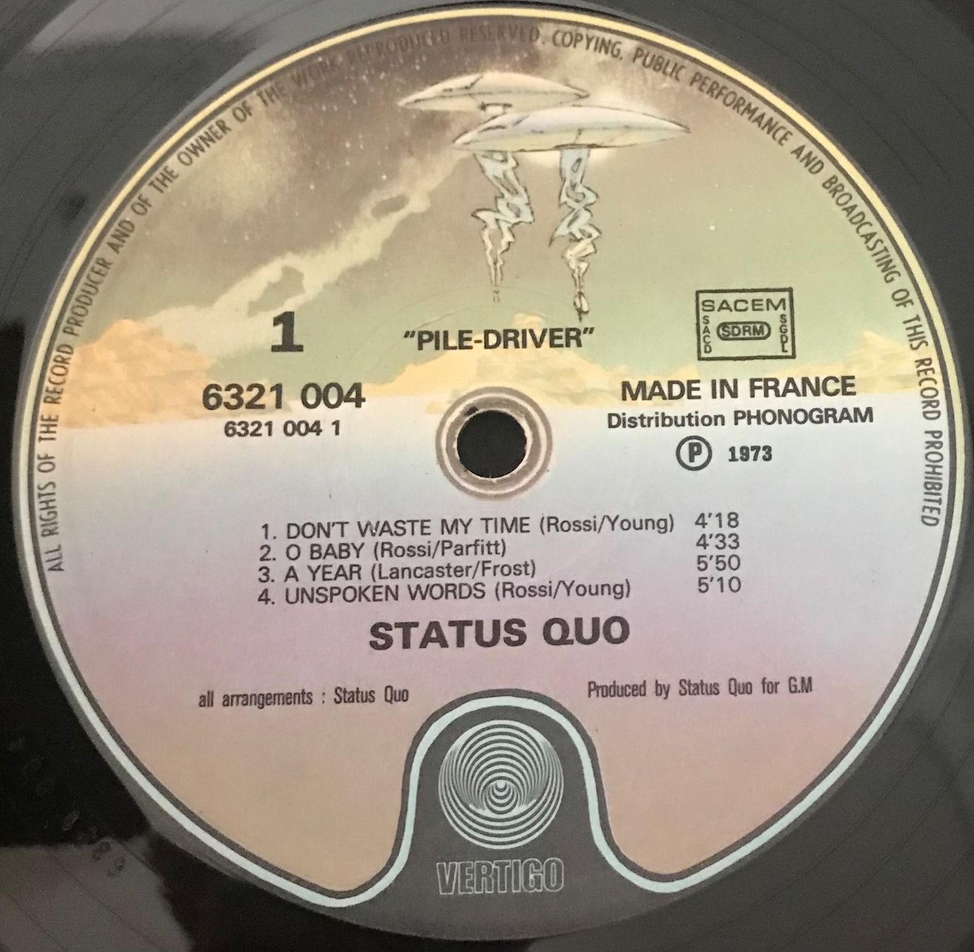 Vinyles: STATUS QUO - PILE-DRIVER - 33 Tours – D'occasion à Bussigny par vinyl-pas-cher 3