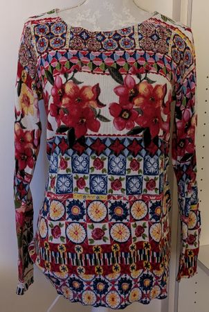 Bunter Desigual Damenpullover, Gr. XL