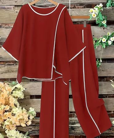 RARITÄT - edler/stylischer Hosen-2-Teiler, rot, L/XL