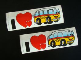 2 alte Abziehbild Aufkleber Sticker Postauto PTT Post rar
