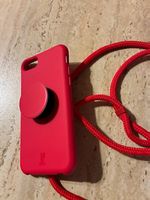 Coque iPhone SE2, SE3, 7, 8 + cordon + pop grip