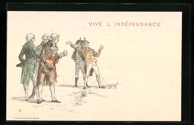 Cartoline postali: Litho Schweiz, Vive l'Indépendance, Her – Usato da Berlin venduto da bartko-reher