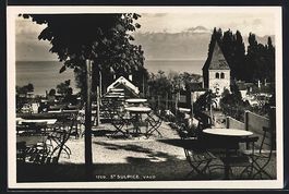 St. Sulpice /Vaud, Gasthaus-Terrasse mit