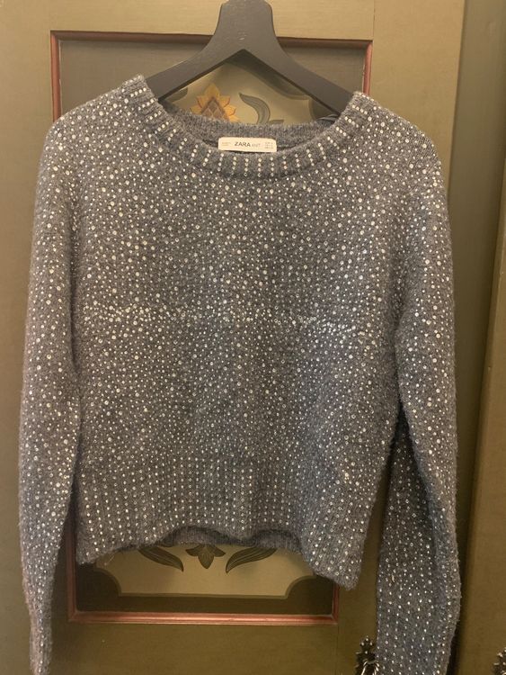 Zara Rhinestone Gray Sweater Kaufen auf Ricardo